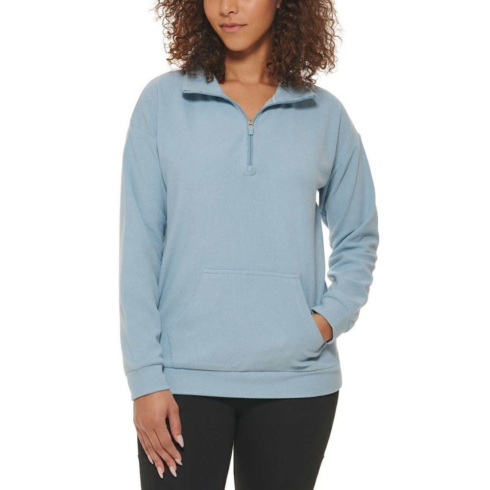 NWT Marc NY By Andrew Marc Kangaroo Pocket Quarter Zip Sweatshirt Pullover Top